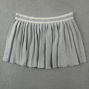 Aerie Sweater Skirt Womens XL Gray White Pleated Pull On Wool Blend Mini Tennis